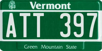 VT license plate ATT397