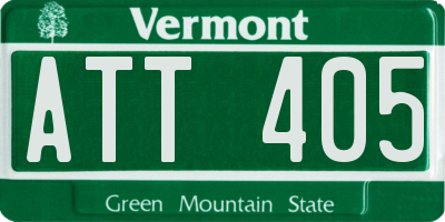 VT license plate ATT405