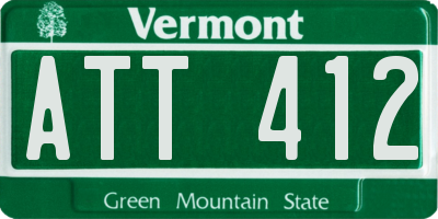 VT license plate ATT412