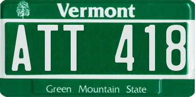 VT license plate ATT418