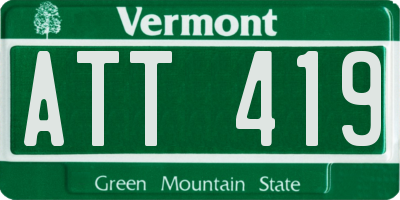 VT license plate ATT419