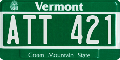 VT license plate ATT421