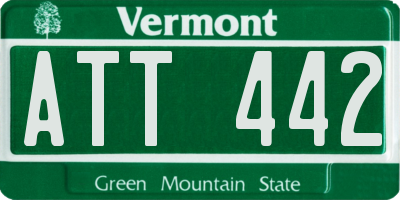 VT license plate ATT442