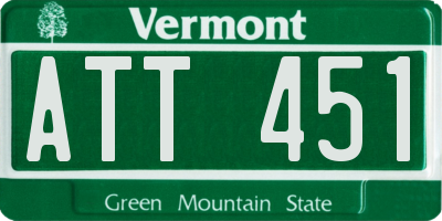 VT license plate ATT451