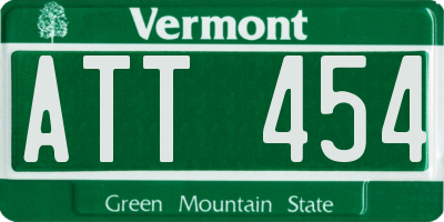 VT license plate ATT454