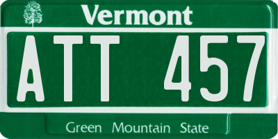 VT license plate ATT457