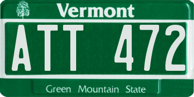 VT license plate ATT472