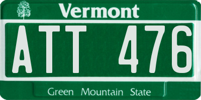 VT license plate ATT476