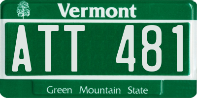 VT license plate ATT481