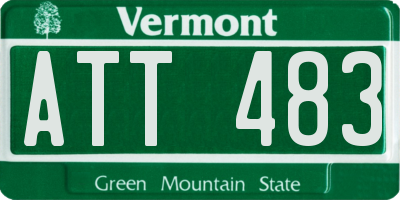 VT license plate ATT483