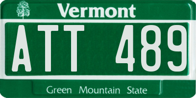 VT license plate ATT489
