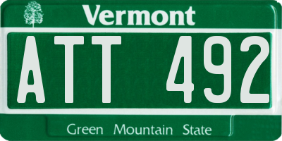 VT license plate ATT492