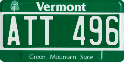 VT license plate ATT496