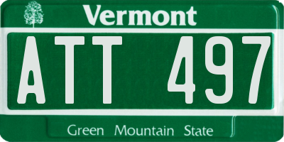 VT license plate ATT497