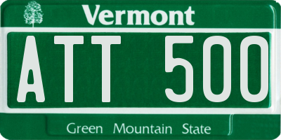 VT license plate ATT500