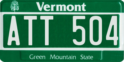 VT license plate ATT504