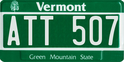 VT license plate ATT507