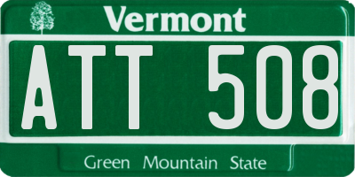 VT license plate ATT508