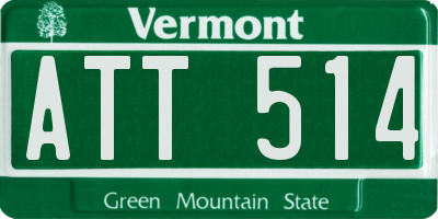 VT license plate ATT514