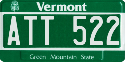 VT license plate ATT522