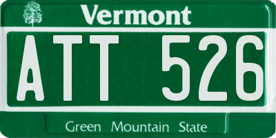 VT license plate ATT526