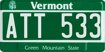 VT license plate ATT533
