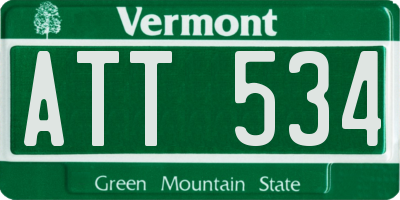 VT license plate ATT534
