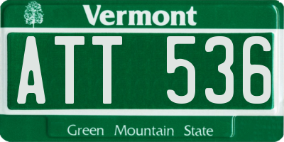 VT license plate ATT536