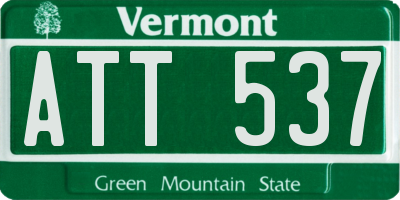 VT license plate ATT537