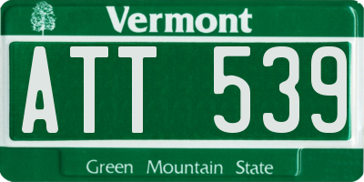 VT license plate ATT539