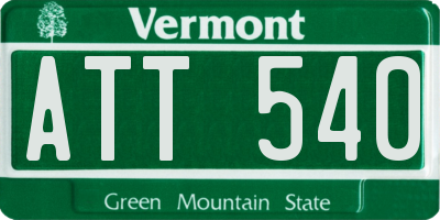 VT license plate ATT540