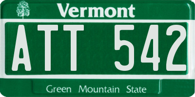 VT license plate ATT542