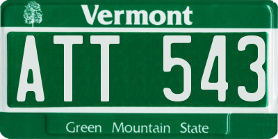 VT license plate ATT543