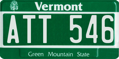 VT license plate ATT546