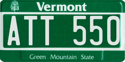 VT license plate ATT550