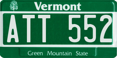 VT license plate ATT552