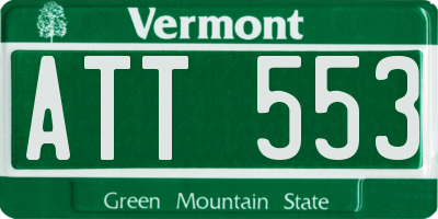 VT license plate ATT553