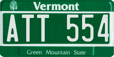 VT license plate ATT554