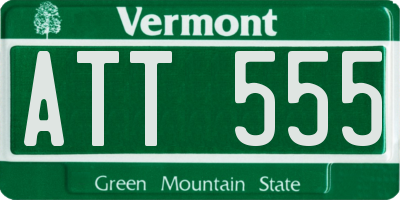 VT license plate ATT555