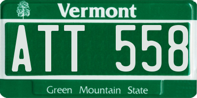 VT license plate ATT558