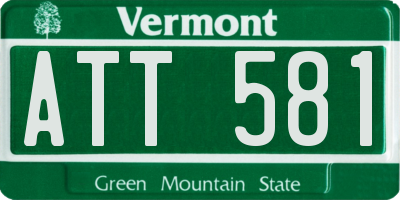 VT license plate ATT581