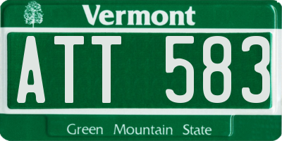 VT license plate ATT583