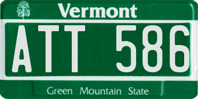 VT license plate ATT586