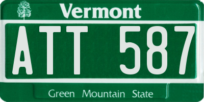 VT license plate ATT587