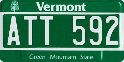 VT license plate ATT592