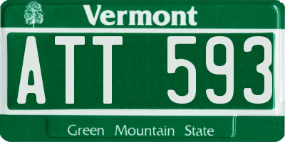 VT license plate ATT593