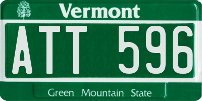 VT license plate ATT596