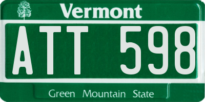 VT license plate ATT598