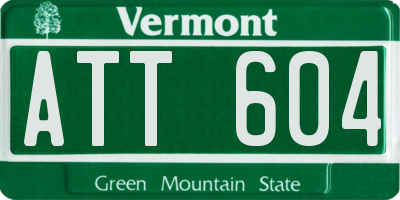 VT license plate ATT604