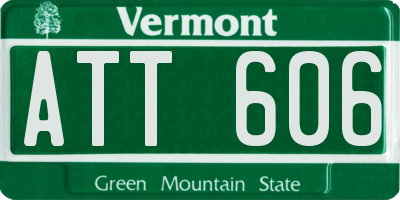 VT license plate ATT606